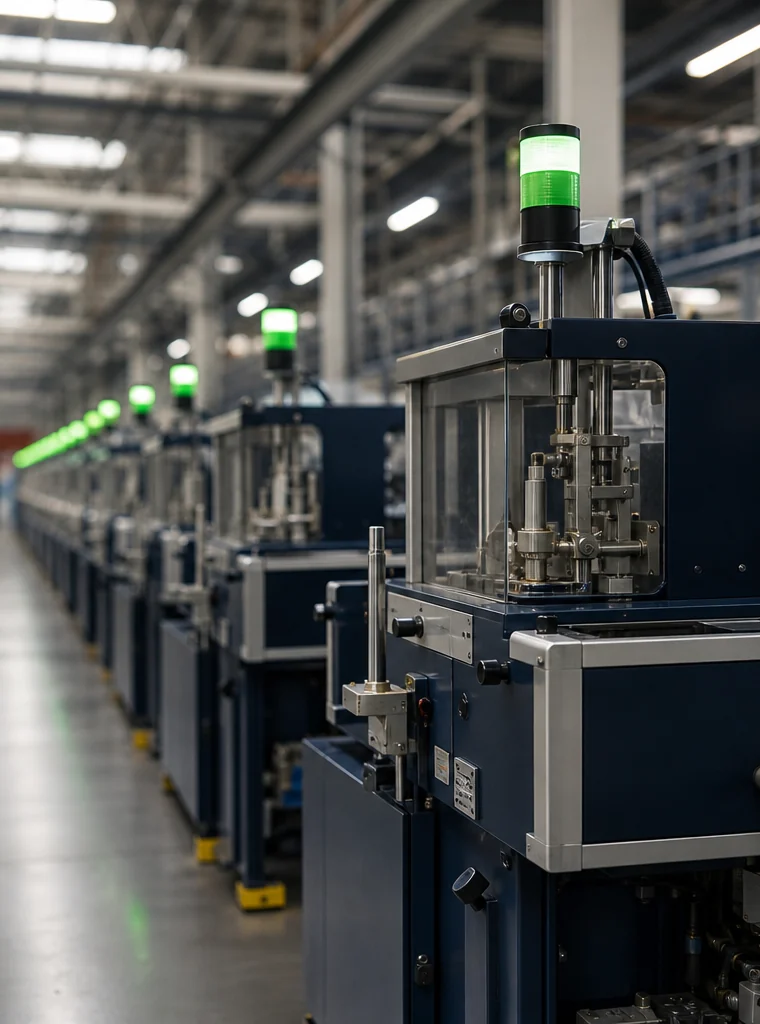 Automated manufacturing machines on a production line.